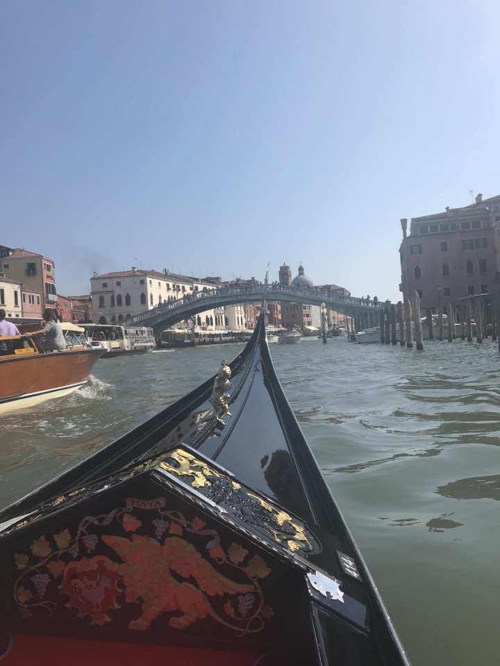 View from Gondole to Ponte di Rialto